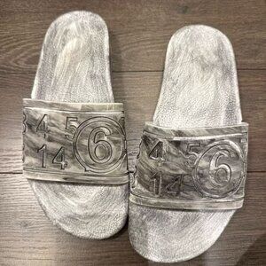 MM6 Gray Slide Sandals